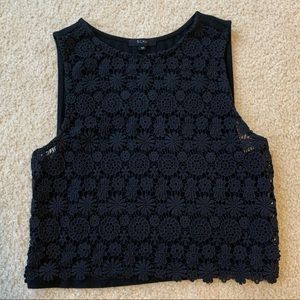 Navy Blue Crop Top